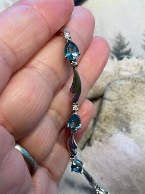 Blue topaz silver bracelet
